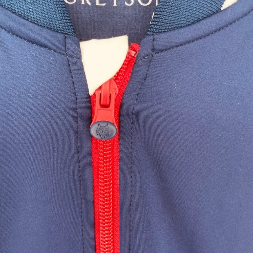 Greyson Sequoia Full Zip Jacket Blue S Logo Tennis Golf Retro Colorblock Preppy - Picture 9 of 14